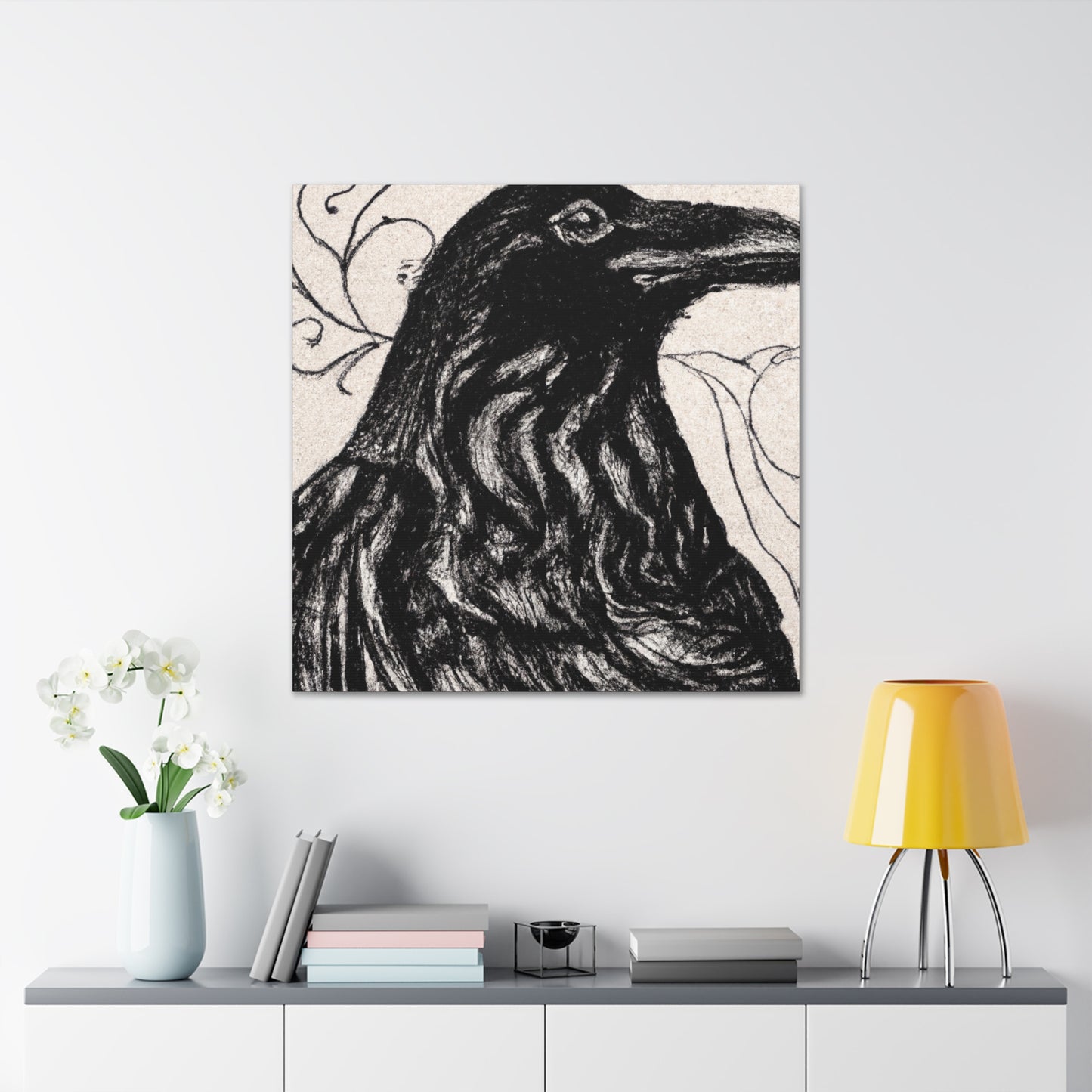 Crow in Rococo Style - Canvas