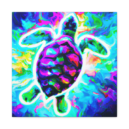 "Sea Turtle Mosaic Bliss" - Canvas