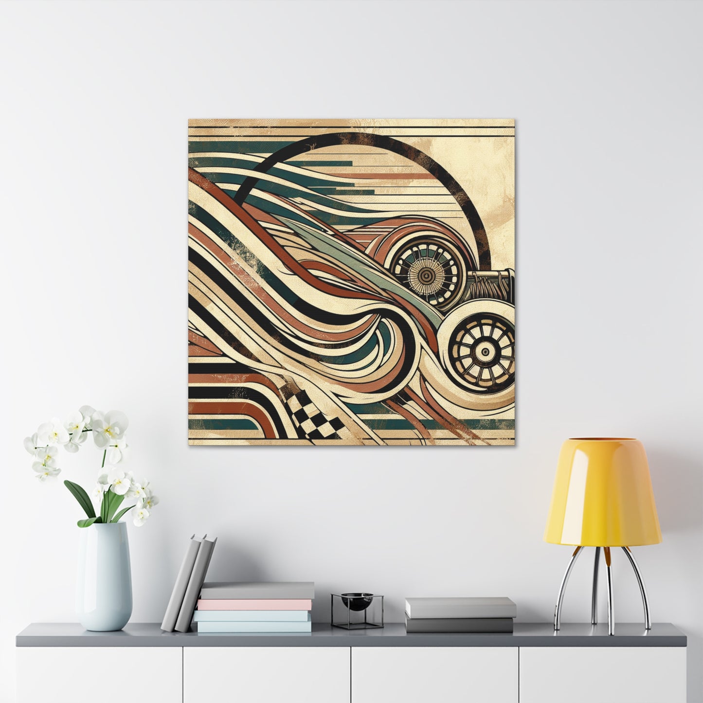 Ethereal Elegance: Racing Streaks - Canvas