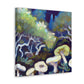 Mushroom Impressionism Scene - Canvas