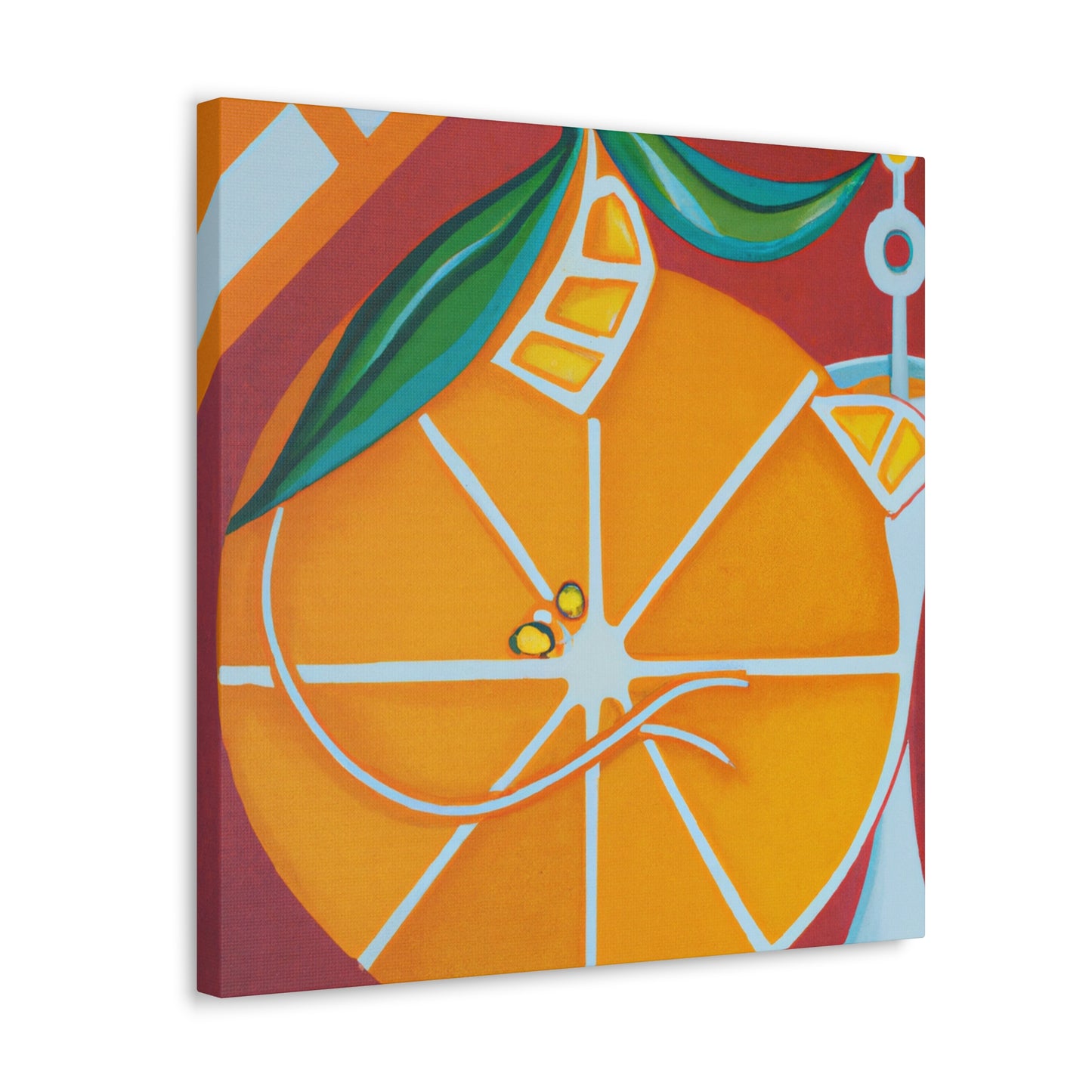 "Orange, Art Deco Glow" - Canvas