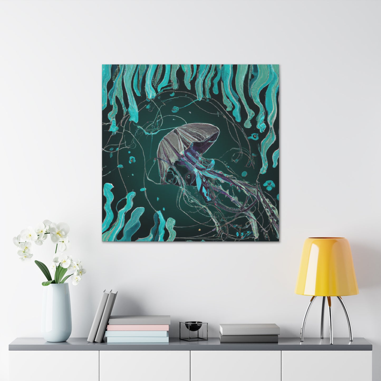 Jellyfish Art Deco - Canvas