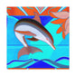 "Dancing Dolphin Deco" - Canvas