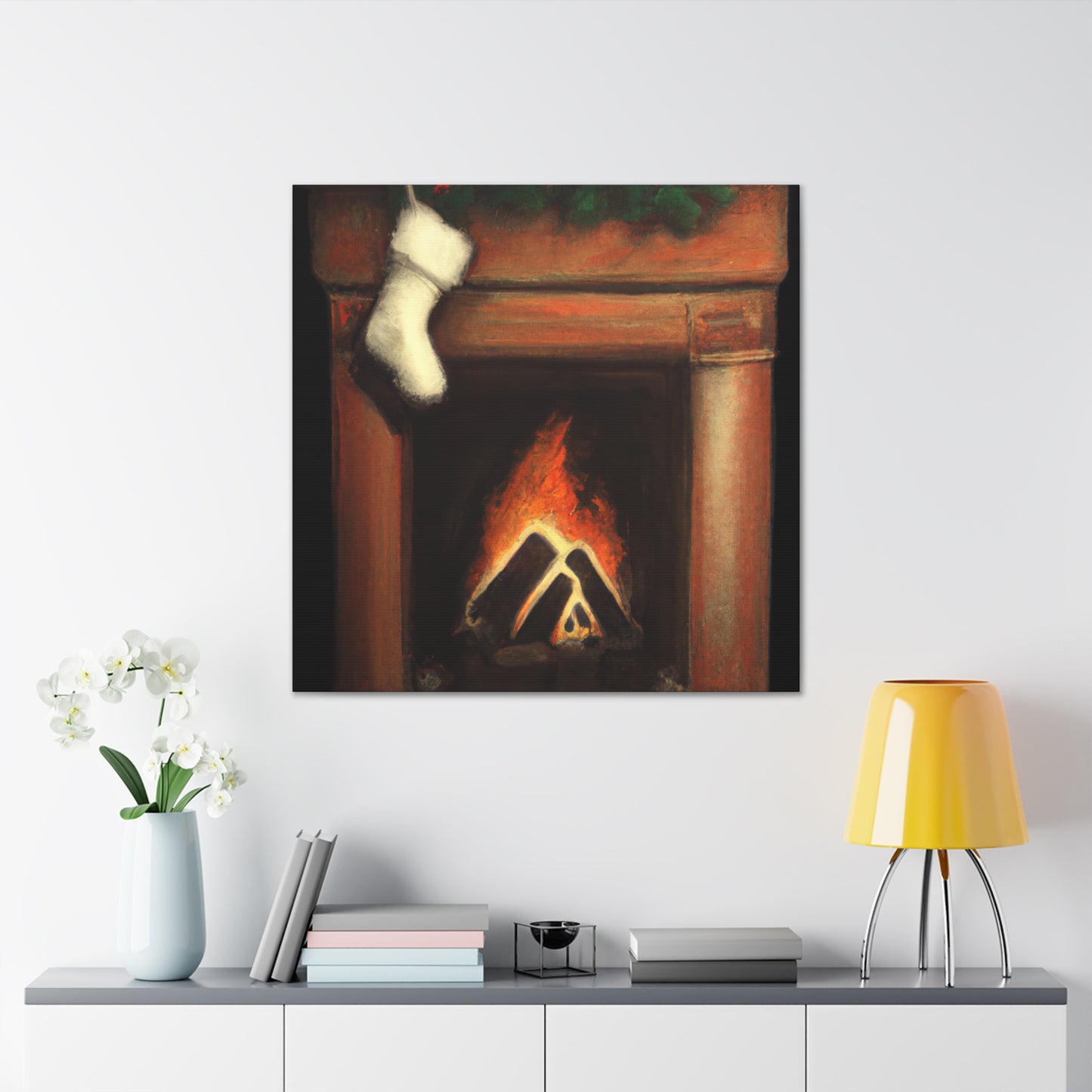 "Fireplace in Realism" - Canvas