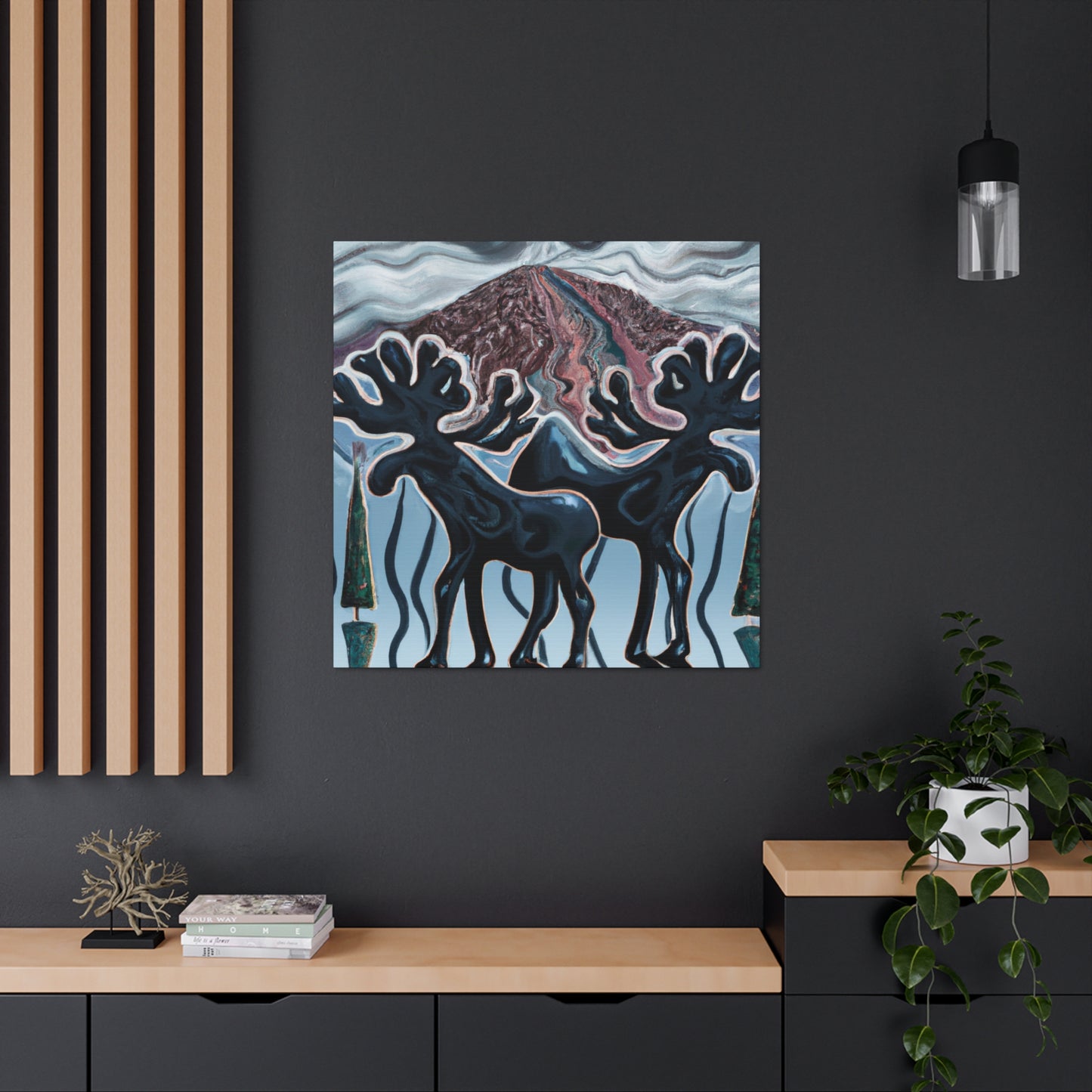 Moose in Mystic Moonlight - Canvas