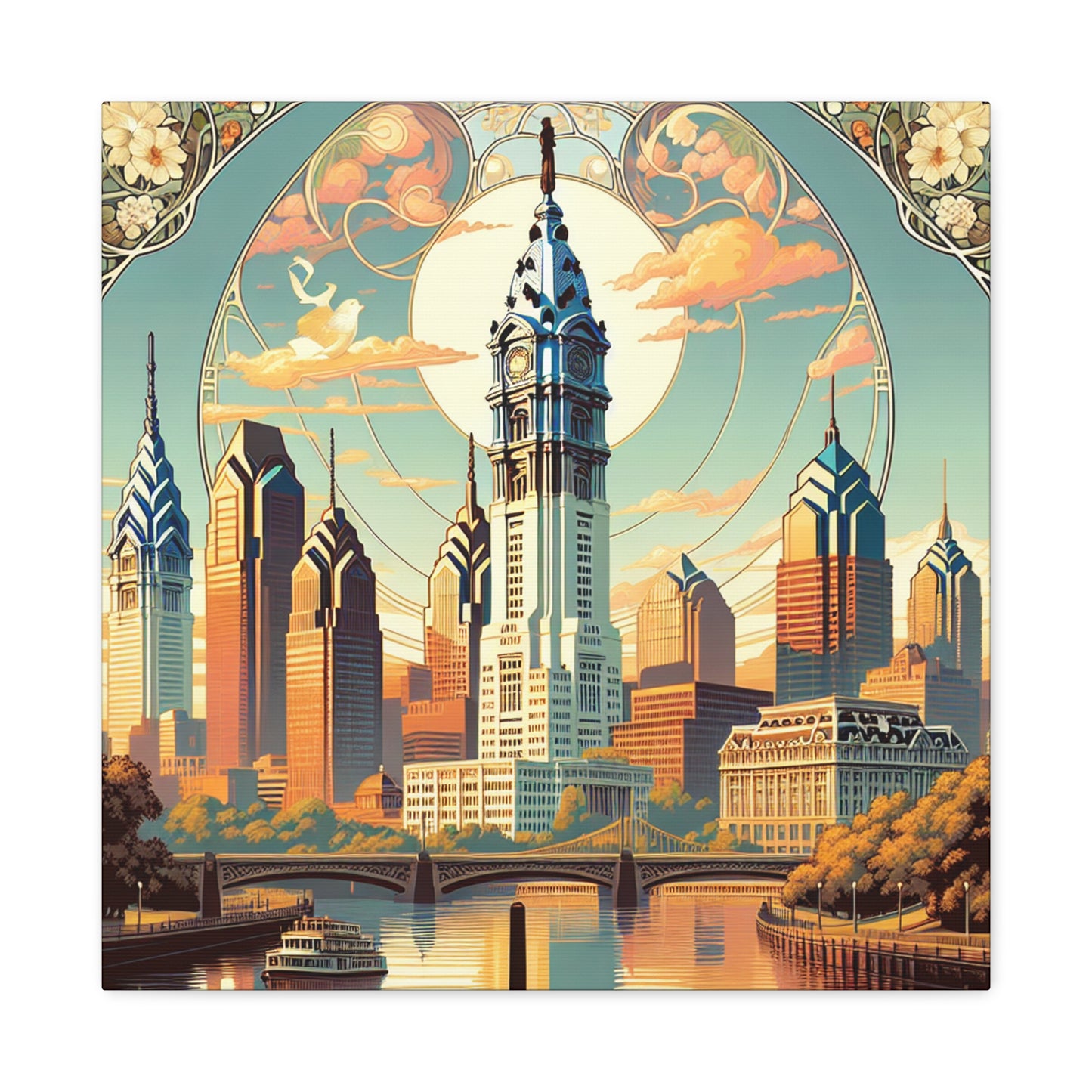 Glimmering Emerald Philadelphia - Canvas