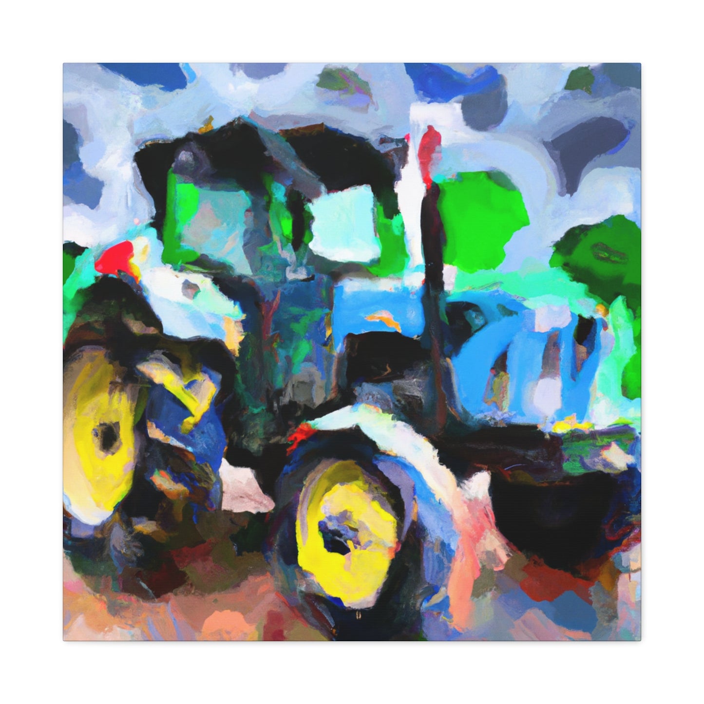 Tractor Abstract Expressionism - Canvas