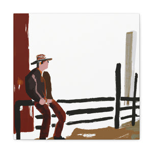 Cowboy on the Fence - Canvas