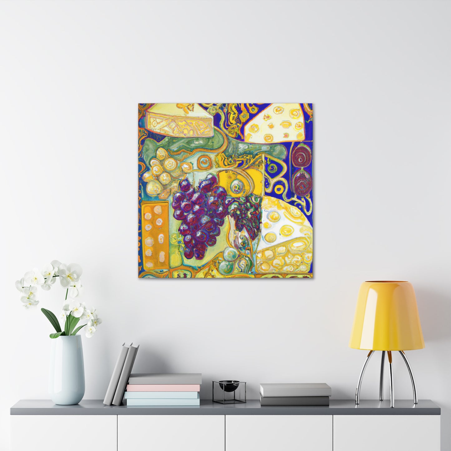 "Cheese Grapes Abundance" - Canvas