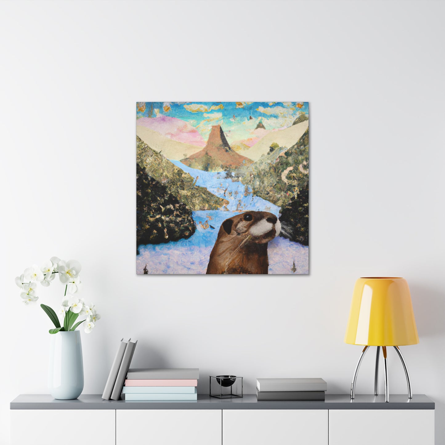 Otter in Dreamscapes - Canvas