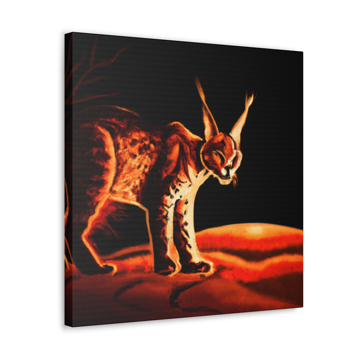 Caracal's Majestic Leap - Canvas