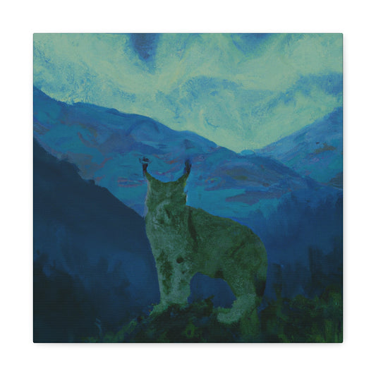 Lynx on Old Canvas - Canvas