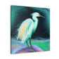 "Winter Egret Snowscape" - Canvas