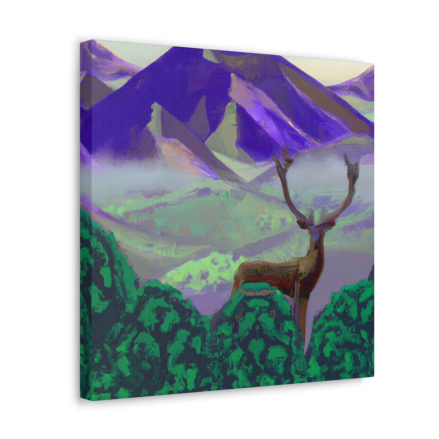 Deer in the Mist - Canvas