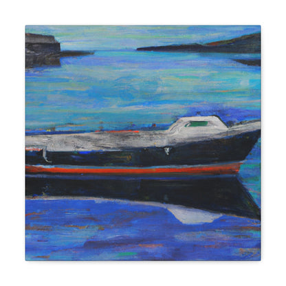 "Boats at Dawn Illustration" - Canvas