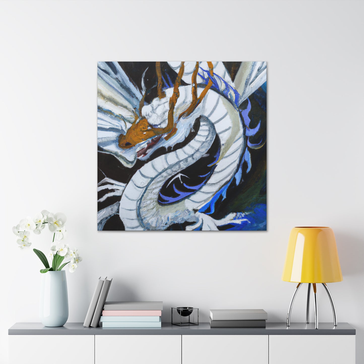 "Dragon's Fiery Reign" - Canvas