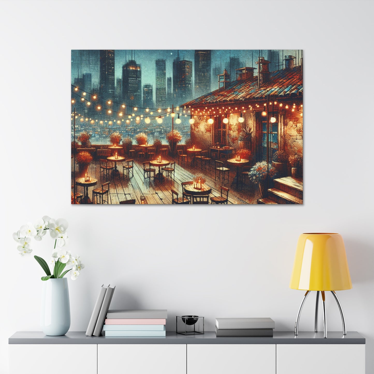 Midnight Revelry Beneath Stars - Canvas