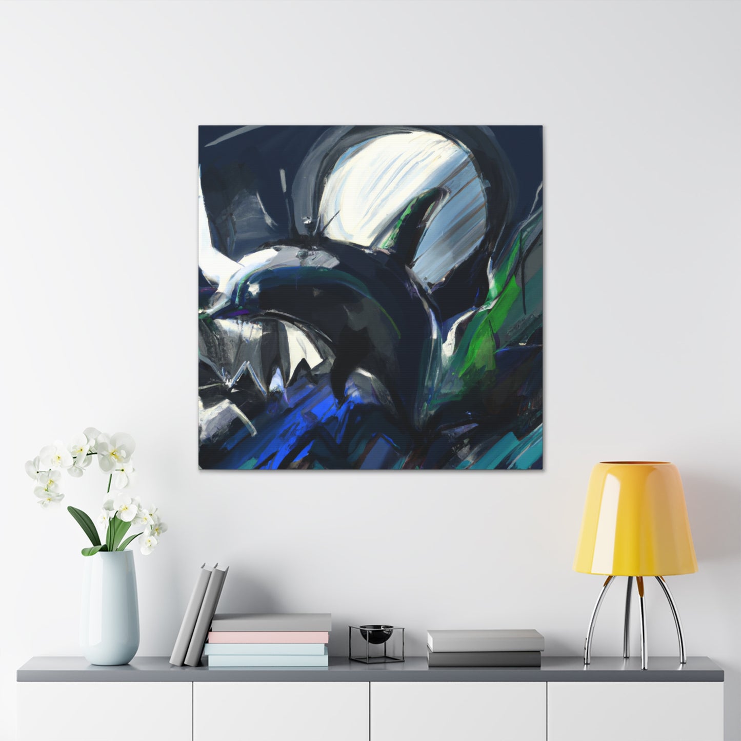 "Whale in Abstract form" - Canvas