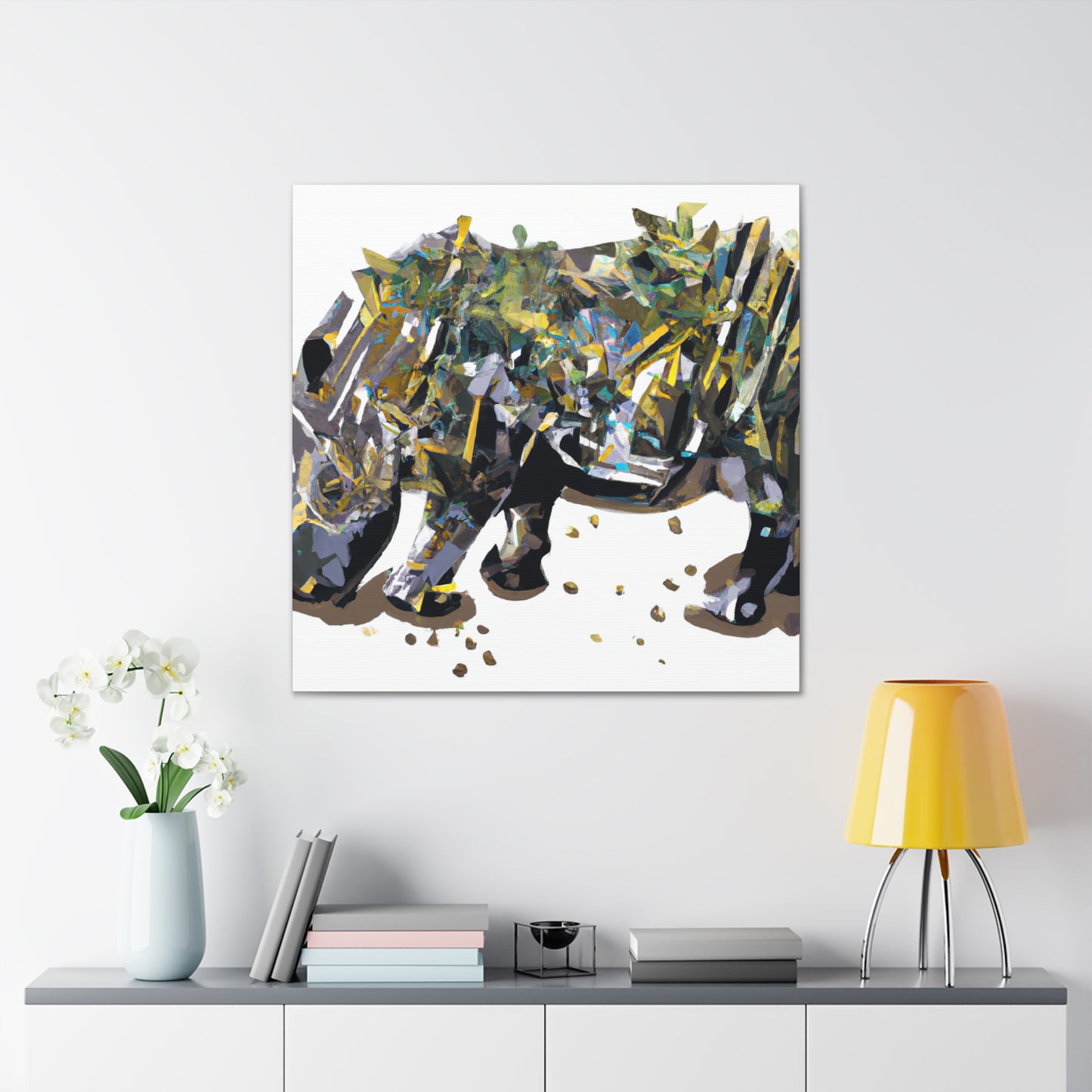 Rhinoceros: Abstracted - Canvas