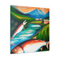 Salmon Swimming Serenely - Canvas