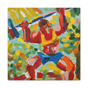 Muscular Man Lifting - Canvas