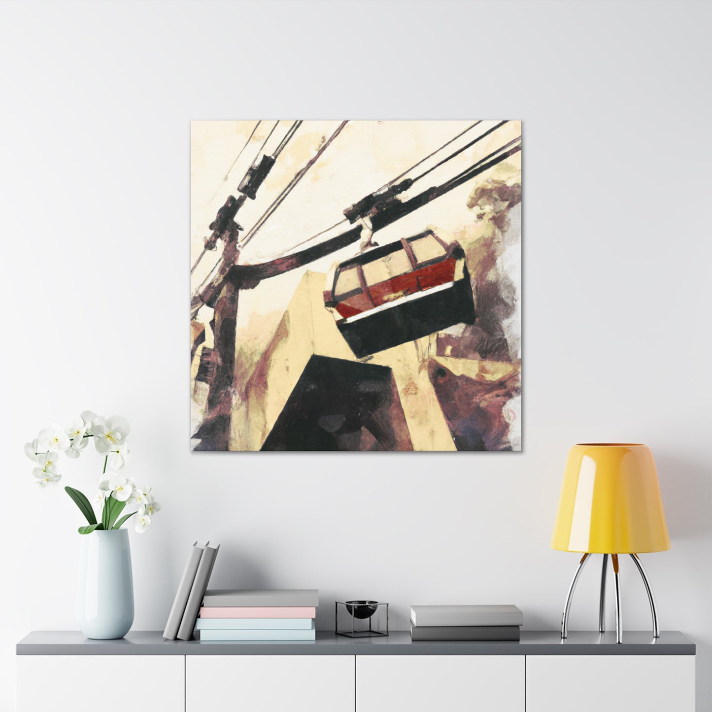 Cable Car Countryside - Canvas