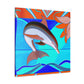 "Dancing Dolphin Deco" - Canvas