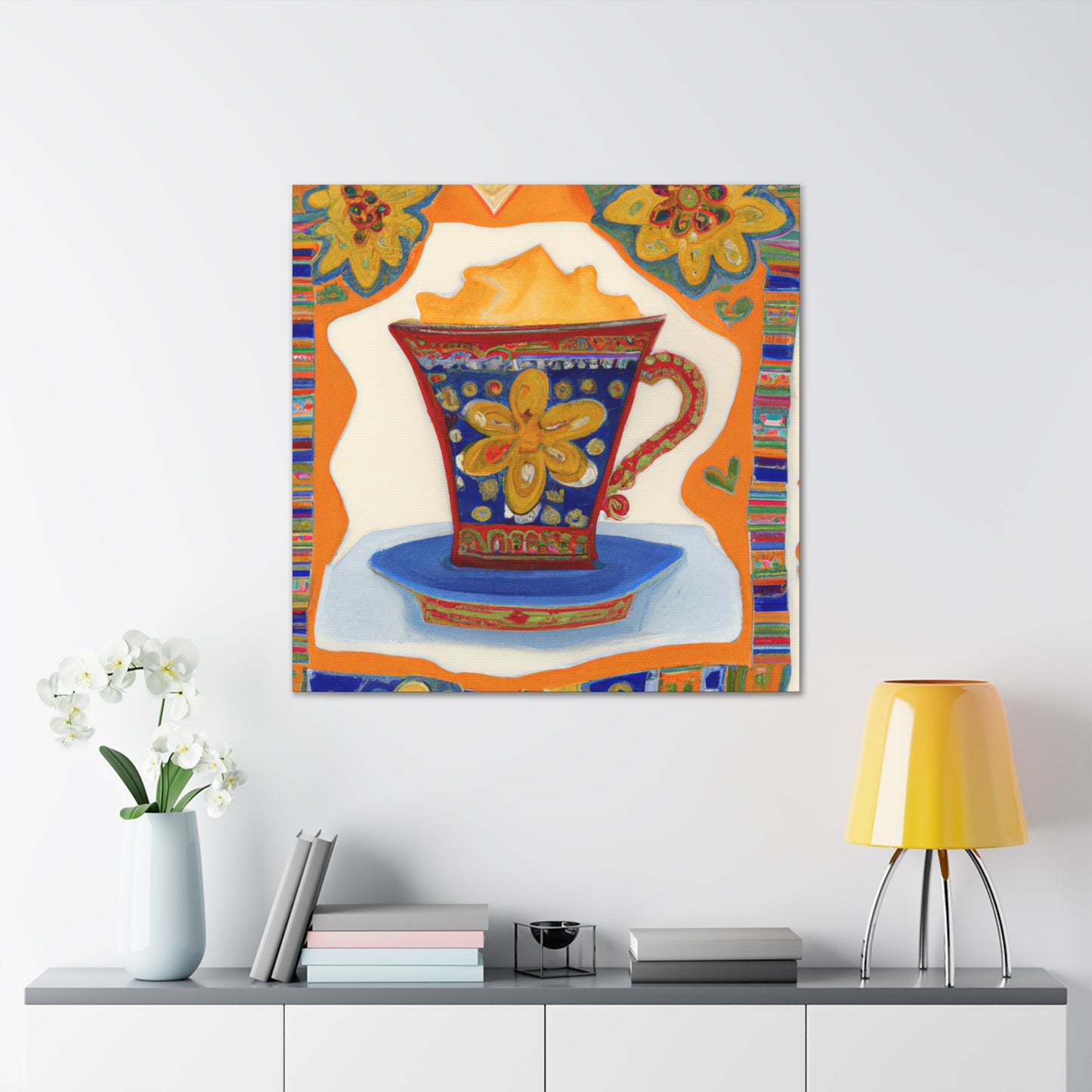 Cappuchino Folk Art Portrait - Canvas