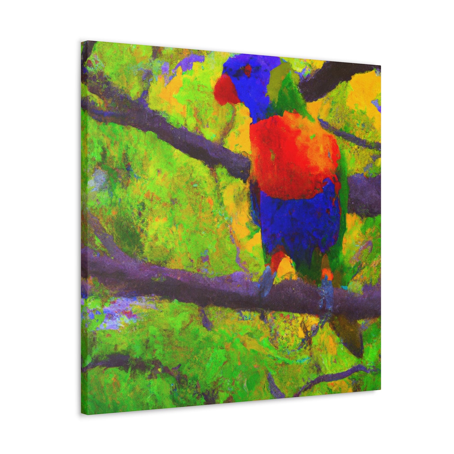 "Rainbow Lorikeets in Bloom" - Canvas