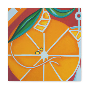 "Orange, Art Deco Glow" - Canvas