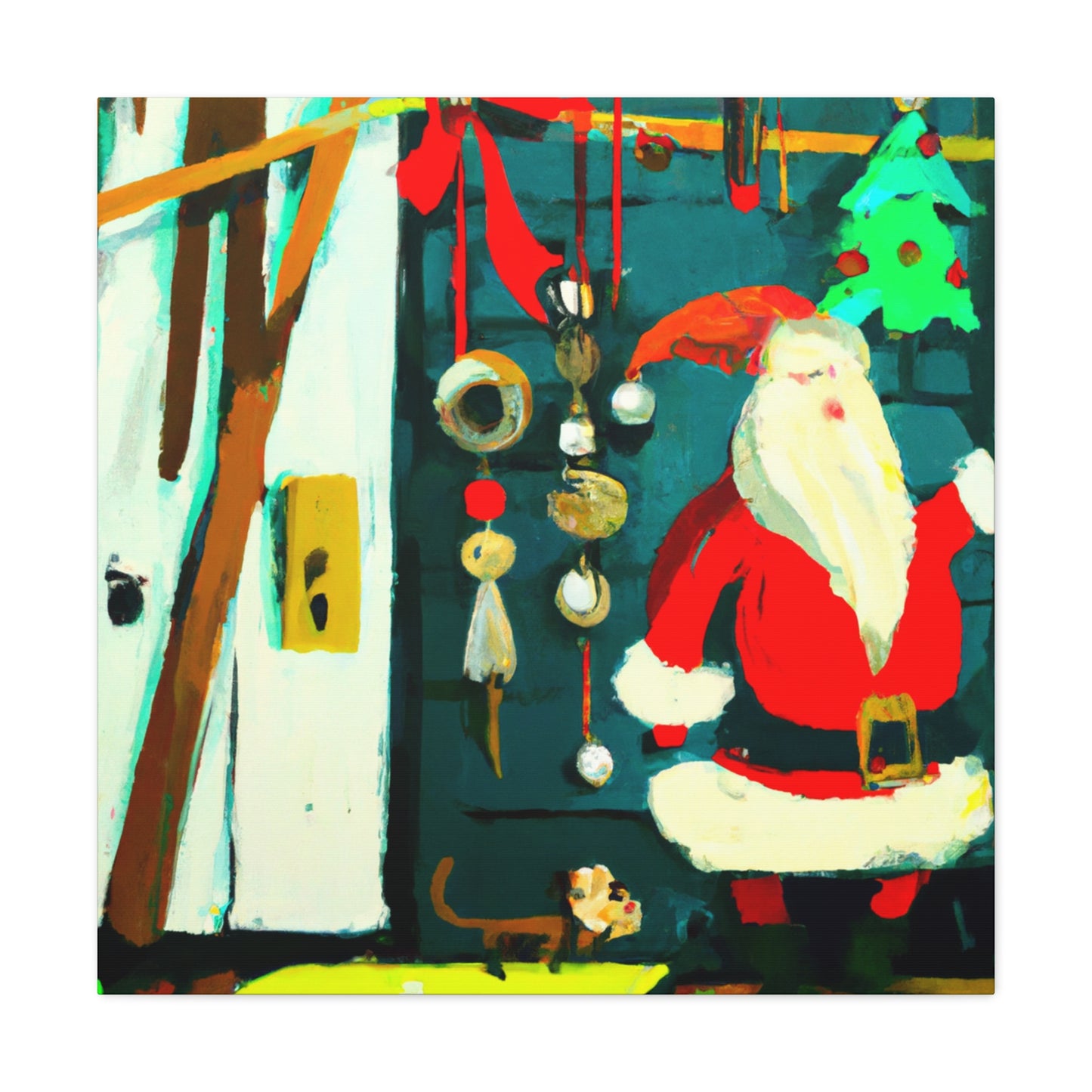 Santa's Wintry Workshop - Canvas