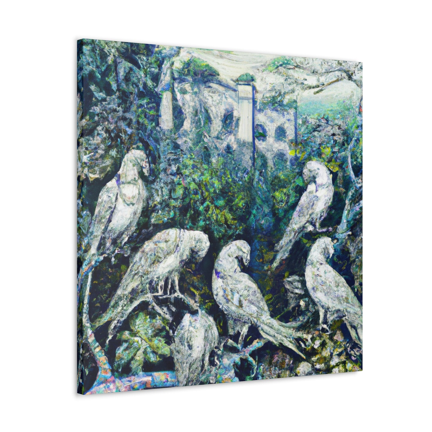 "African Greys Embarking" - Canvas