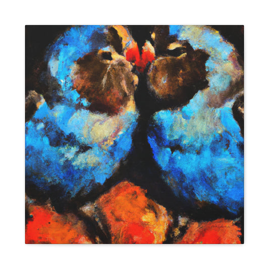 "Lovebirds in Moonlit Nocturne - Canvas