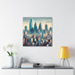 "City's Rhythmic Reflections" - Canvas