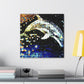 Dolphins in Pointillism - Canvas