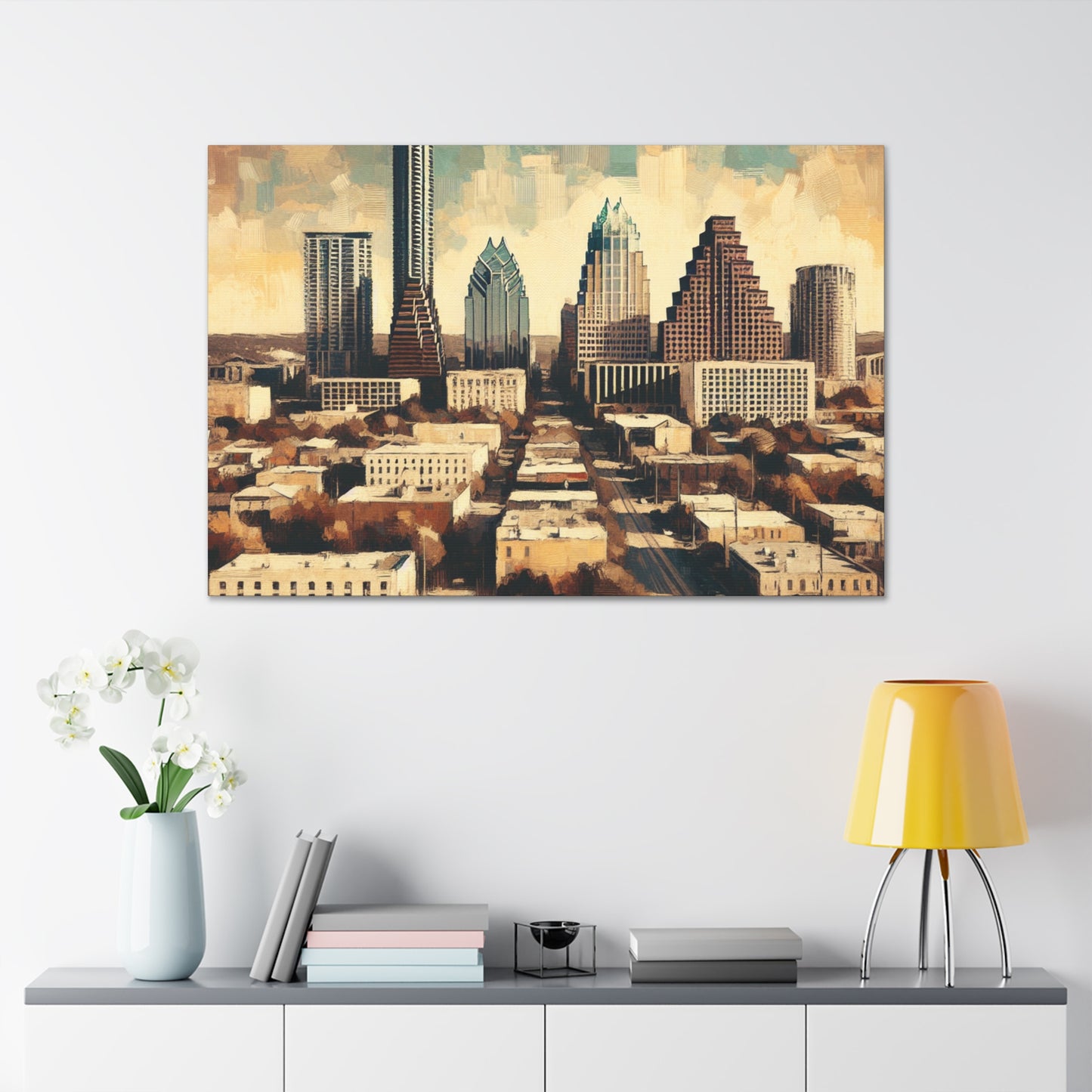 "Vibrant Texan Metropolis" - Canvas