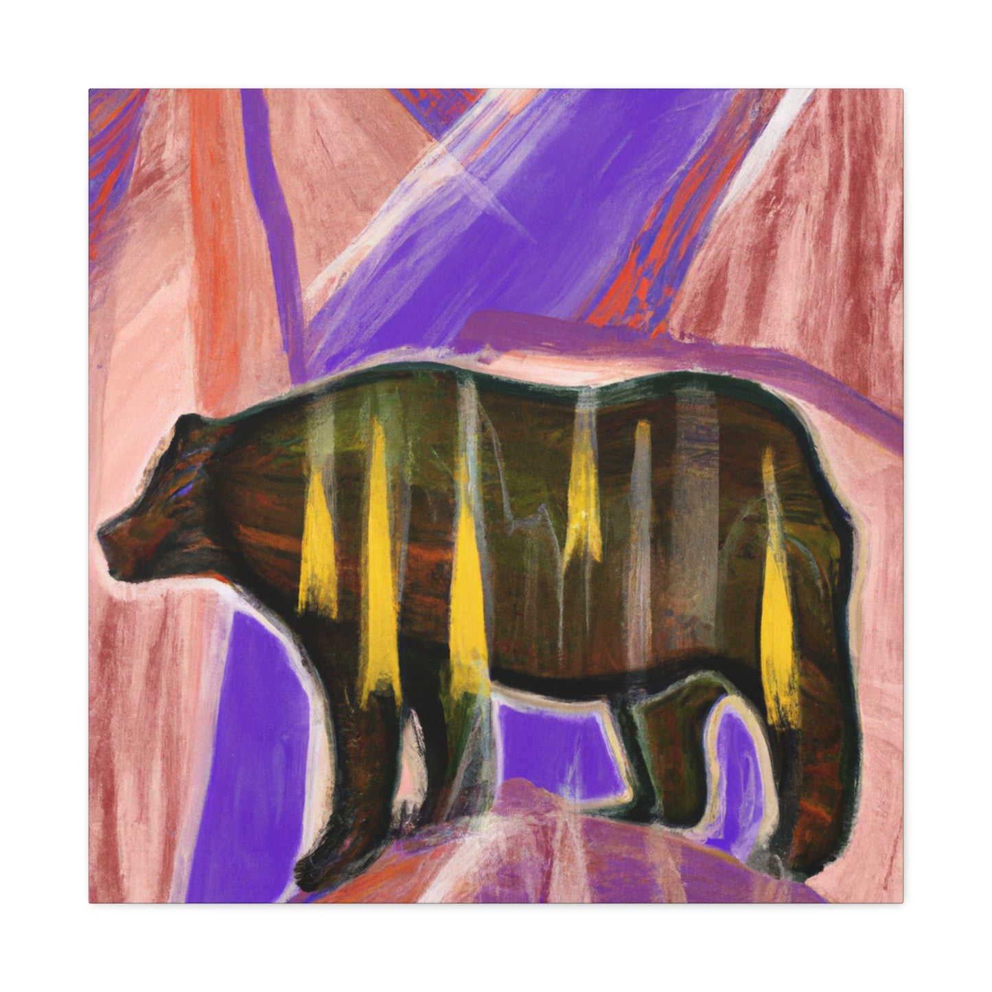 "Brown Bear and Glamour" - Canvas