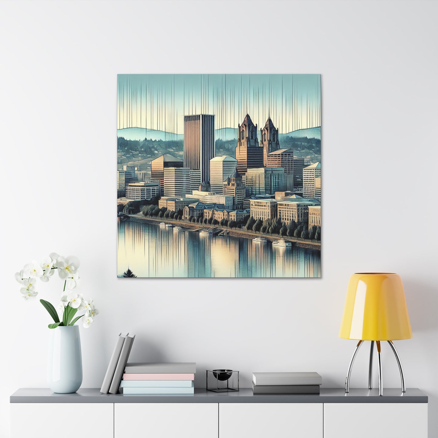 "Pulsating Portland Reflections" - Canvas