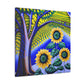 "Sunflower Ablaze in Gold" - Canvas