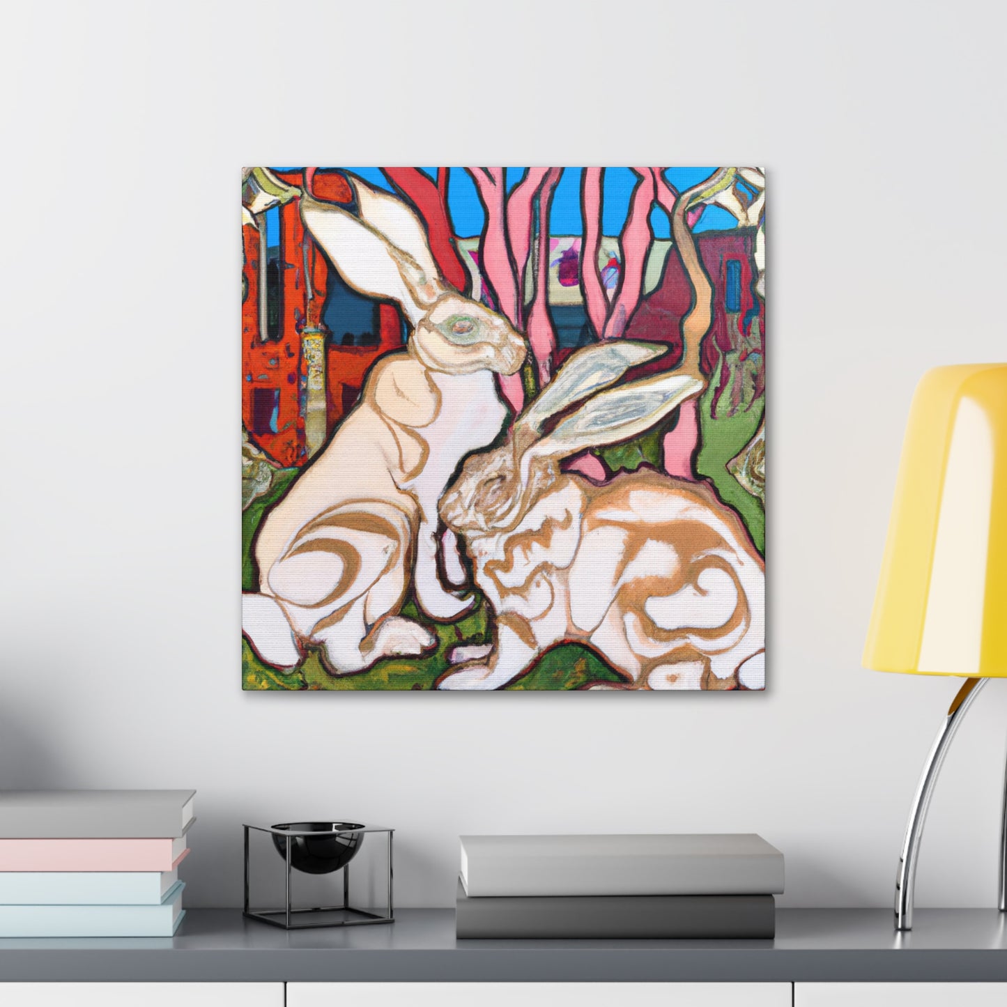 Rabbit in Art Nouveau - Canvas