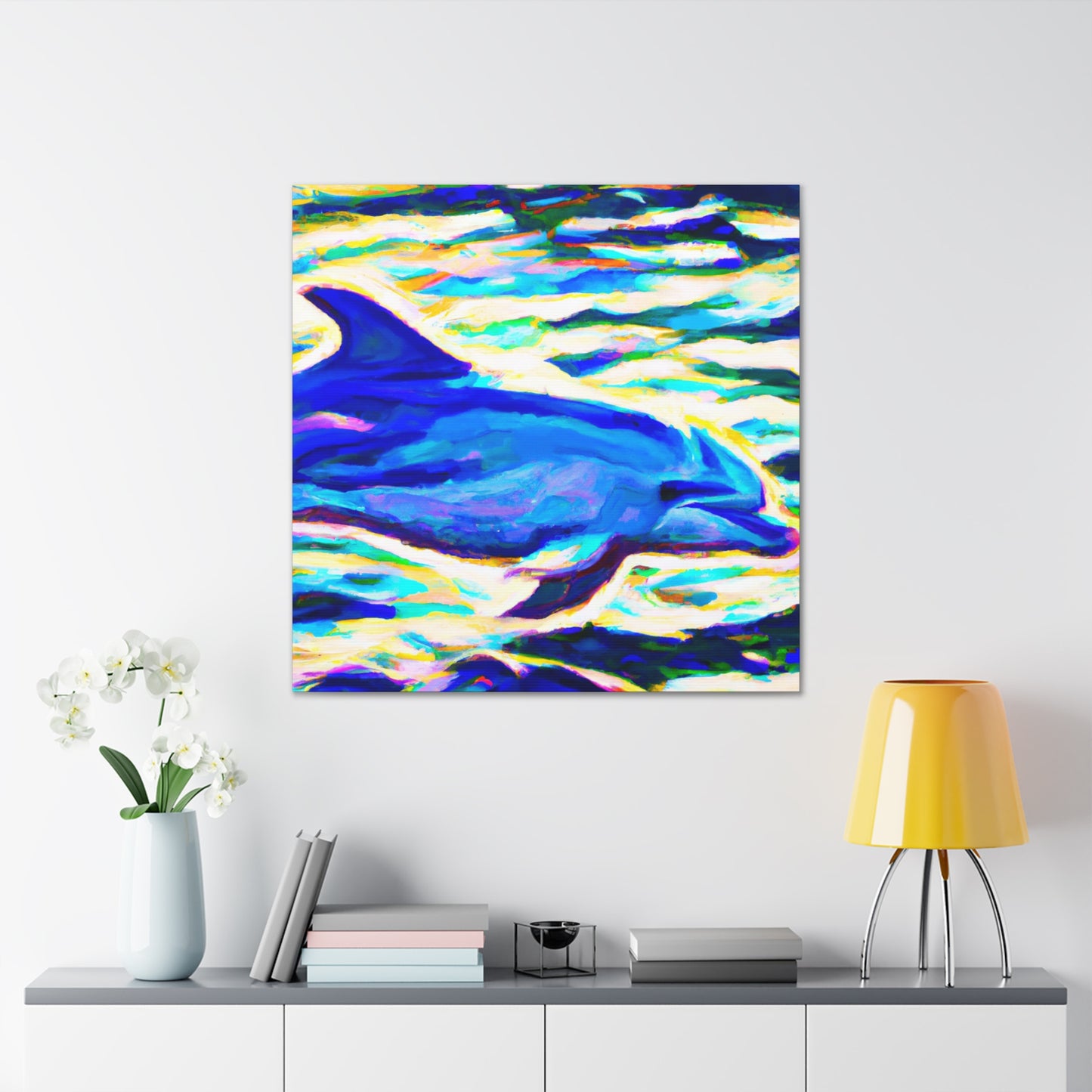 "Dolphin on the Waves" - Canvas