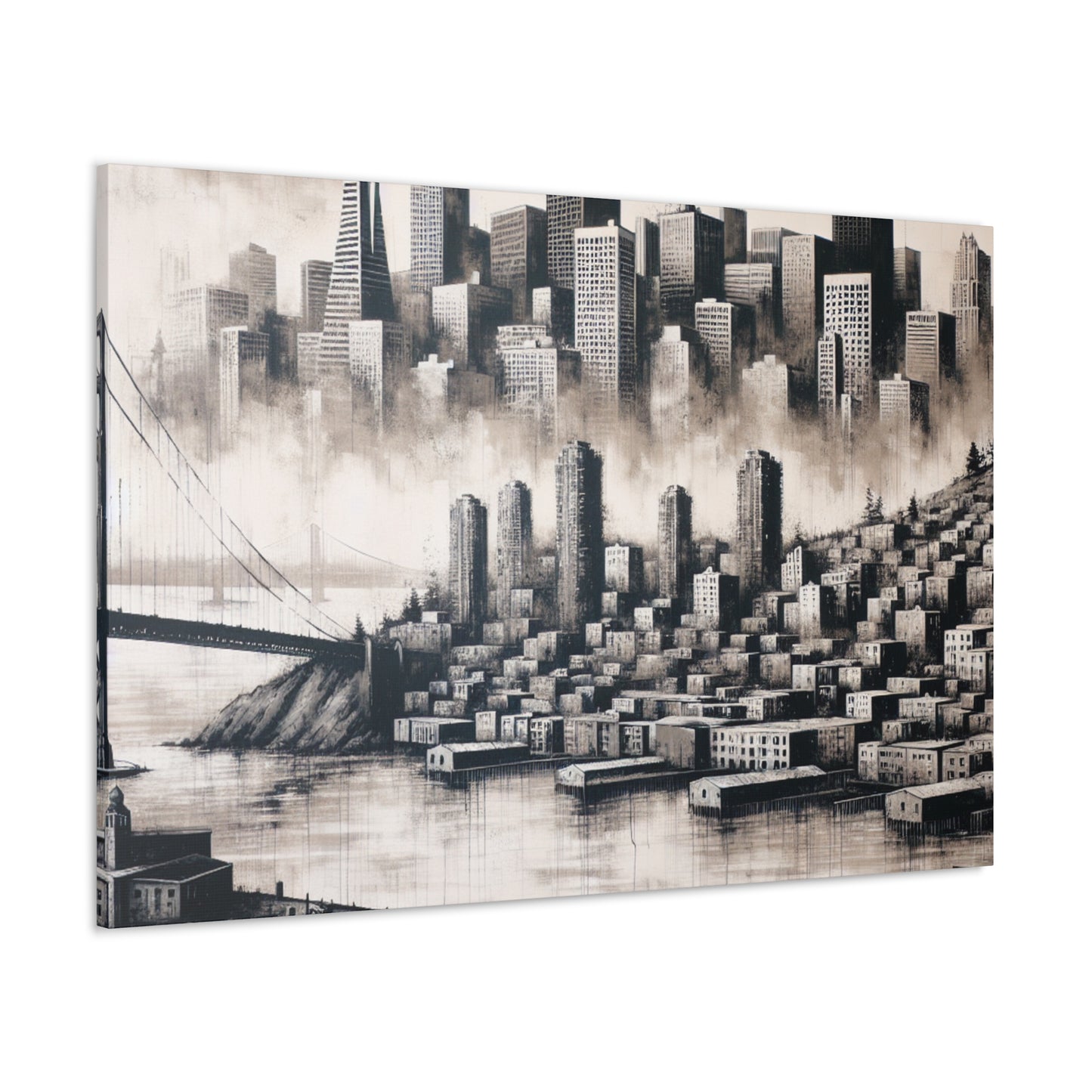 Golden City in Motion. - Canvas