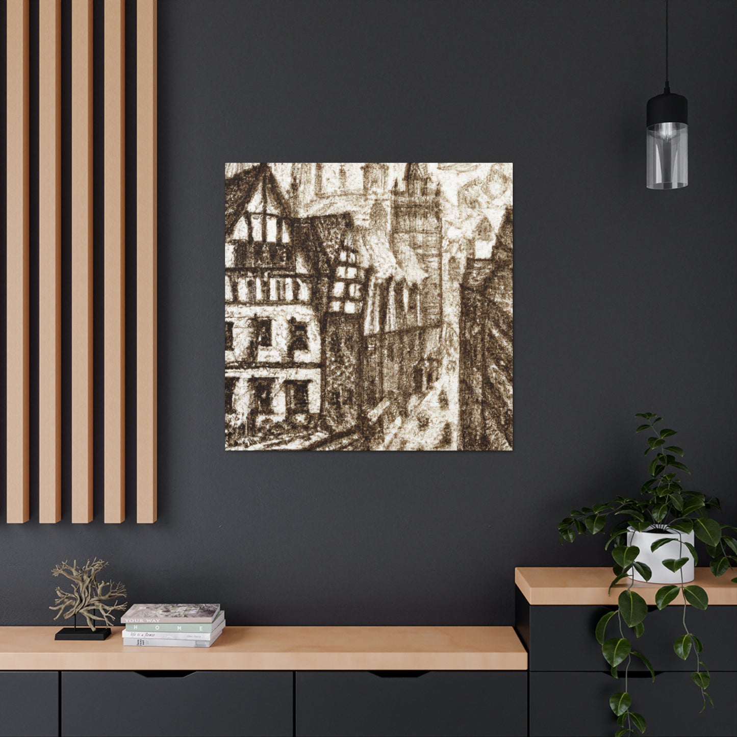 Tudor Pointillist Painting - Canvas