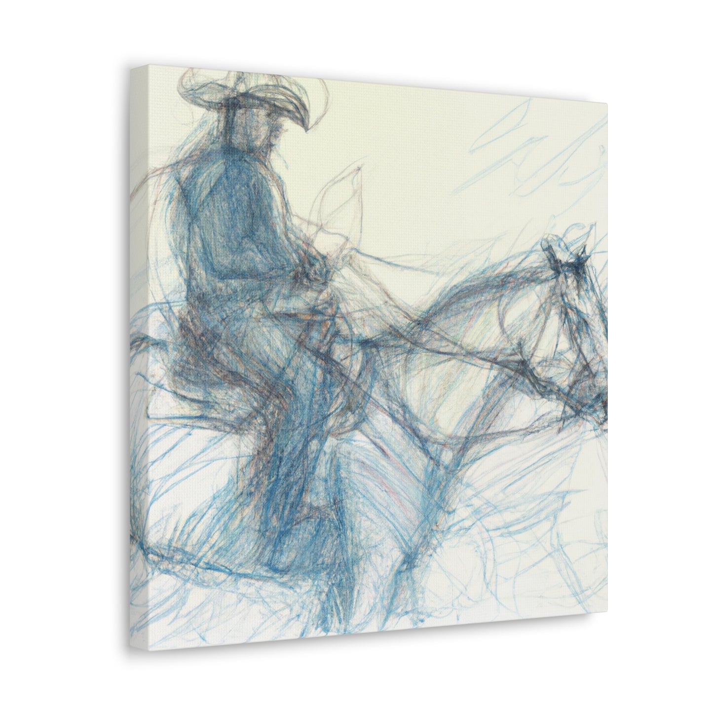 "Cowboy on Horseback" - Canvas