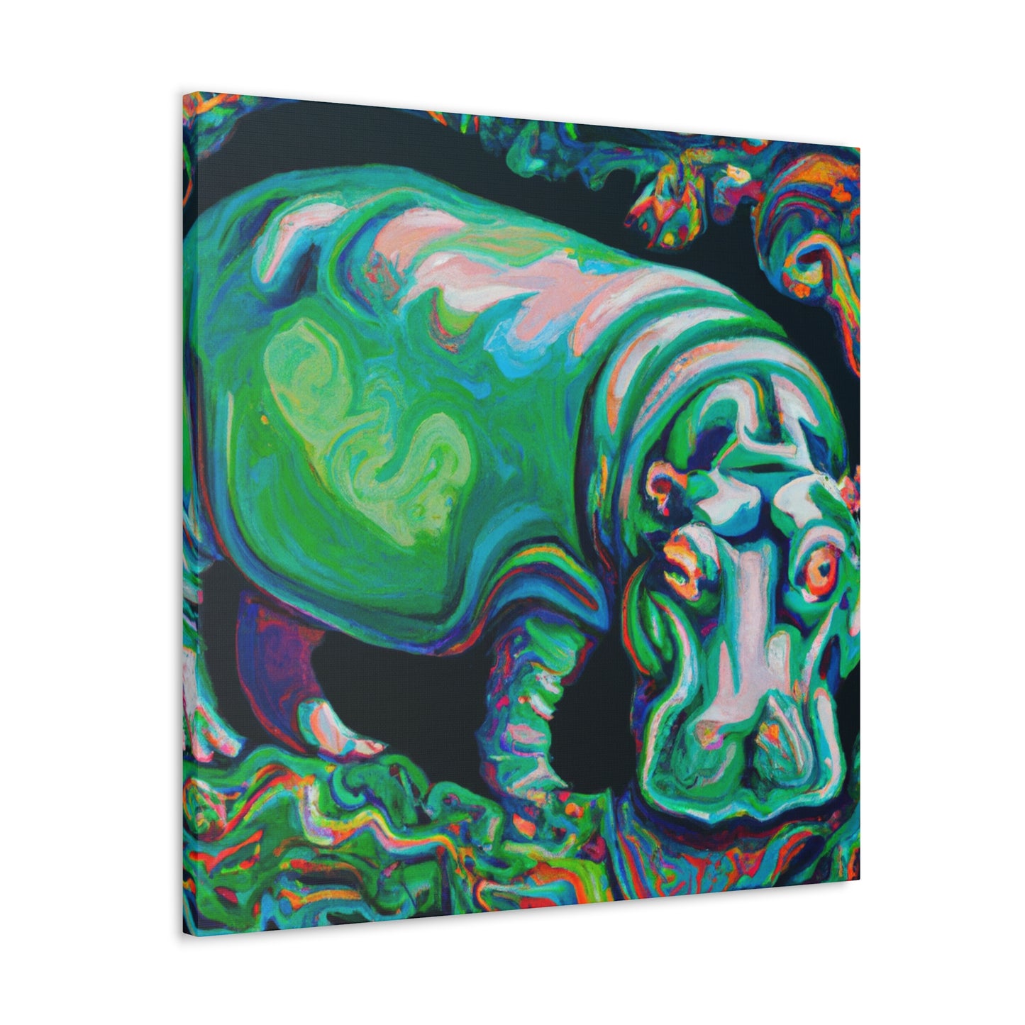 Hippopotamus in Rococo - Canvas