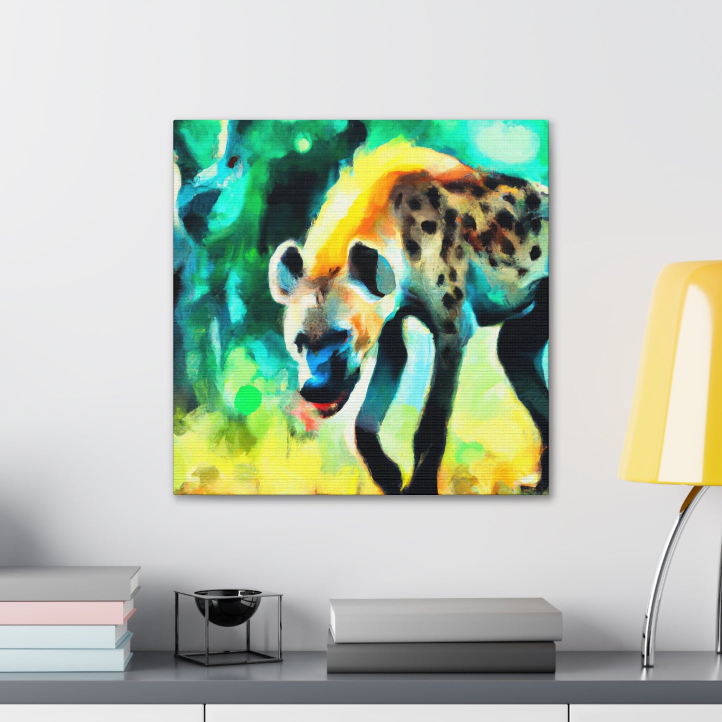 A Hyena's Illuminated Smile - Canvas