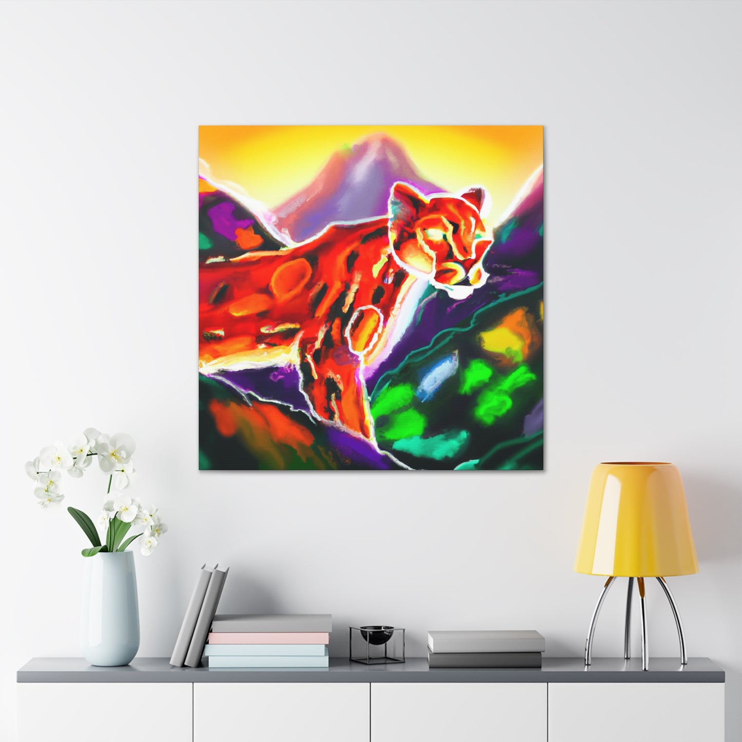 Puma in Moonlight Glow - Canvas