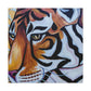 The Bengal tiger has become an iconic symbol of style and elegance in the Art Deco era of the 1920s. Its beautiful orange and black stripes, strong features, and fierce demeanor would all work to create a powerful and stylish motif. This could - Canvas