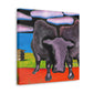 "Black Angus Dreamscape". - Canvas