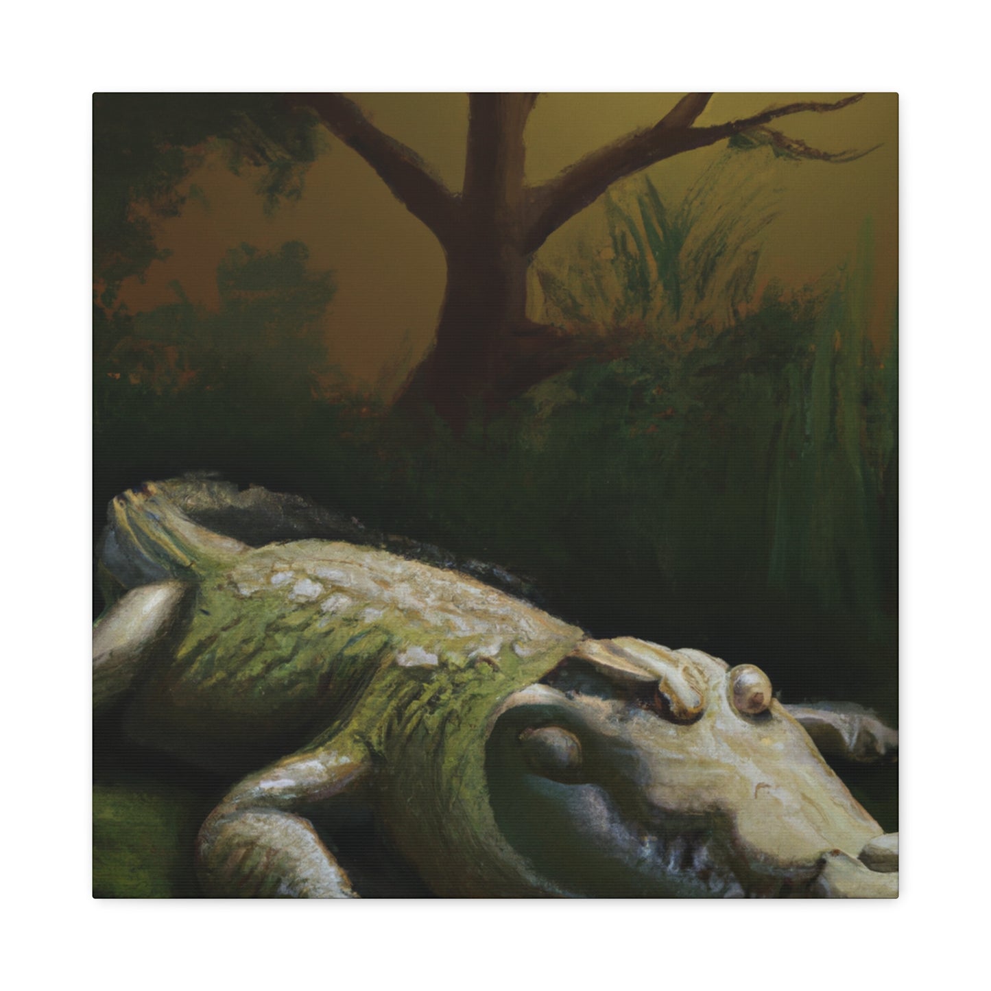 Crocodile in Hyperrealism - Canvas